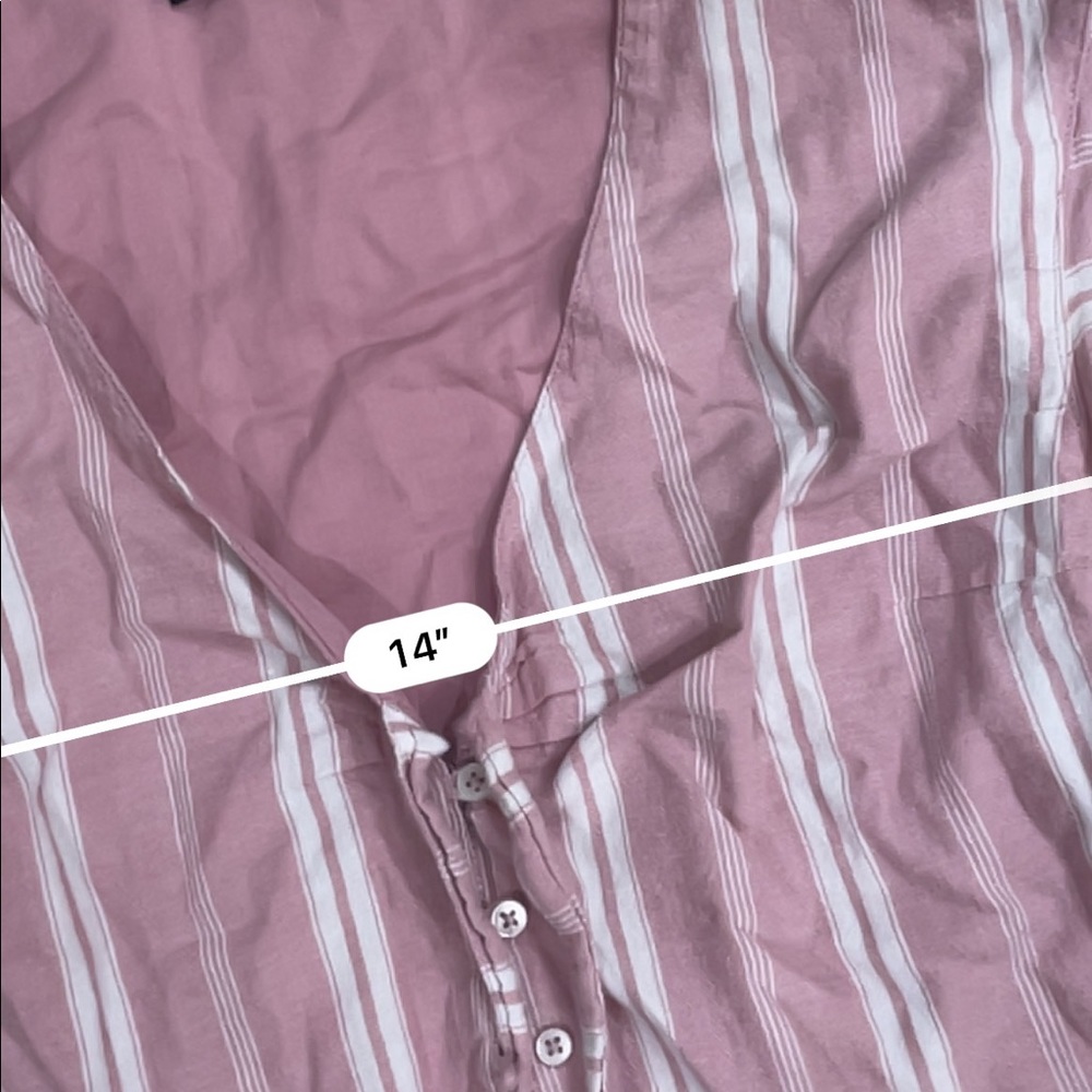 Abercrombie & Fitch pink striped ruffle top - Picture 4 of 4